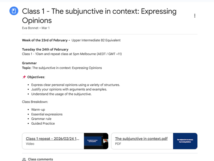 STANDARD PACKAGE - Conversational French Coaching with Eva
