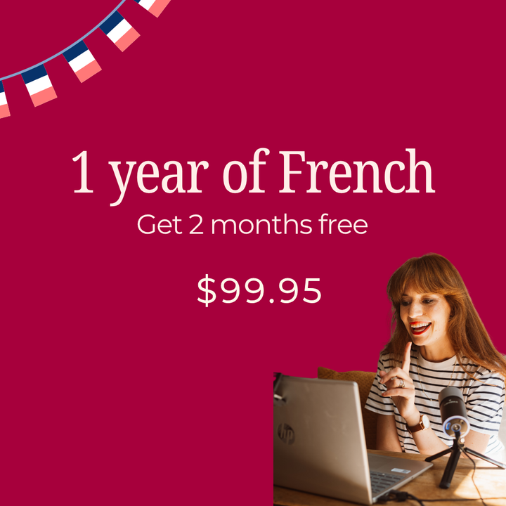 12 Months of French - Get 2 months free - Evalasting